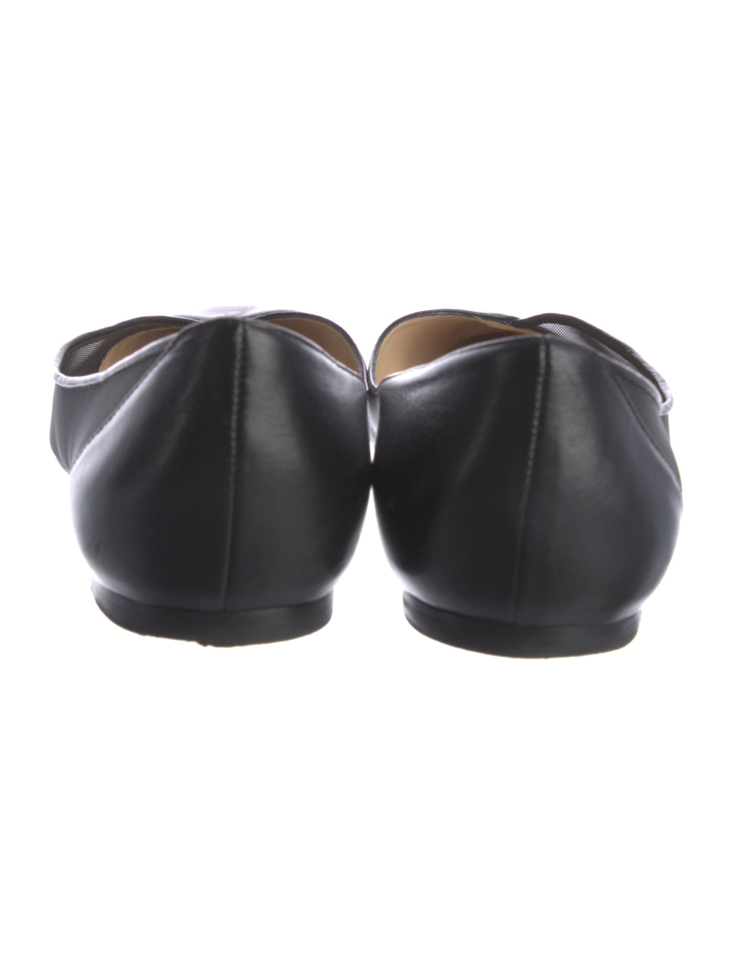 Jimmy Choo Leather Mesh Accents Ballet Flats